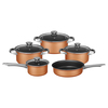 Brentwood Appliances 9-Piece Nonstick Copper-Clad Cookware Set with Glass Lids BPS-309C